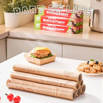 Illustrated grease-resistant baking paper for kitchen food wrapping
