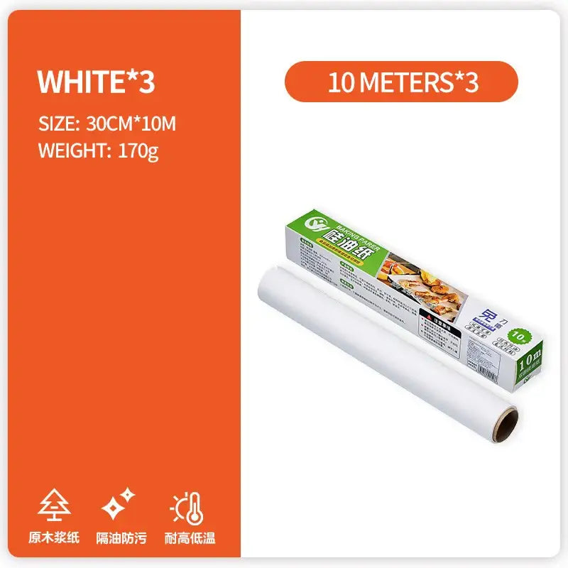 Illustrated grease-resistant baking paper for kitchen food wrapping