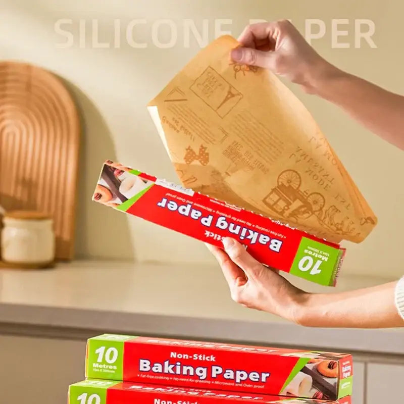 Illustrated grease-resistant baking paper for kitchen food wrapping