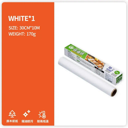 Illustrated grease-resistant baking paper for kitchen food wrapping
