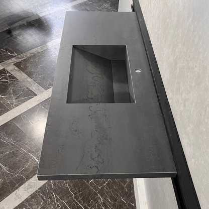HANDCRAFTED METAL DARK ENGINEERED PORCELAIN SINK (ES-047)