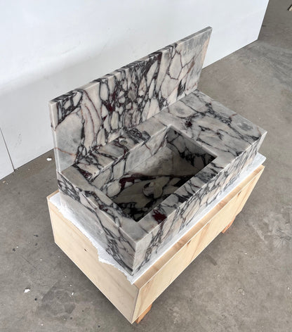 HANDCRAFTED CUSTOM CALACATTA VIOLA MARBLE SINK (NS-081)