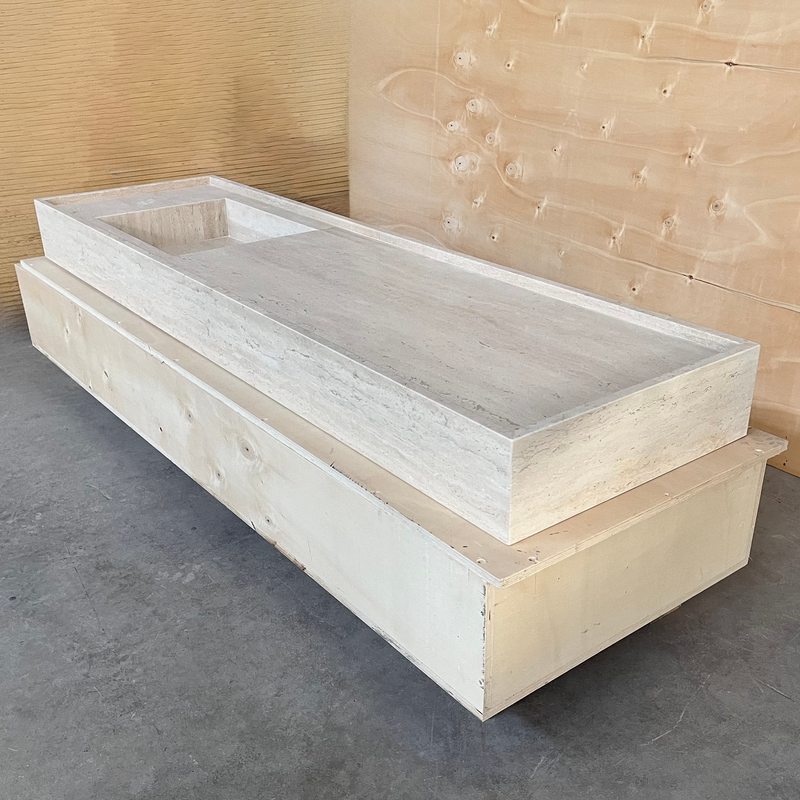 Travertine Marble Bathroom Sink - Handcrafted Statement Piece