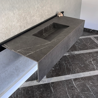 HANDCRAFTED INFINITY PIETRA GREY HIGH ENGINEERED STONE SINK (ES-100)
