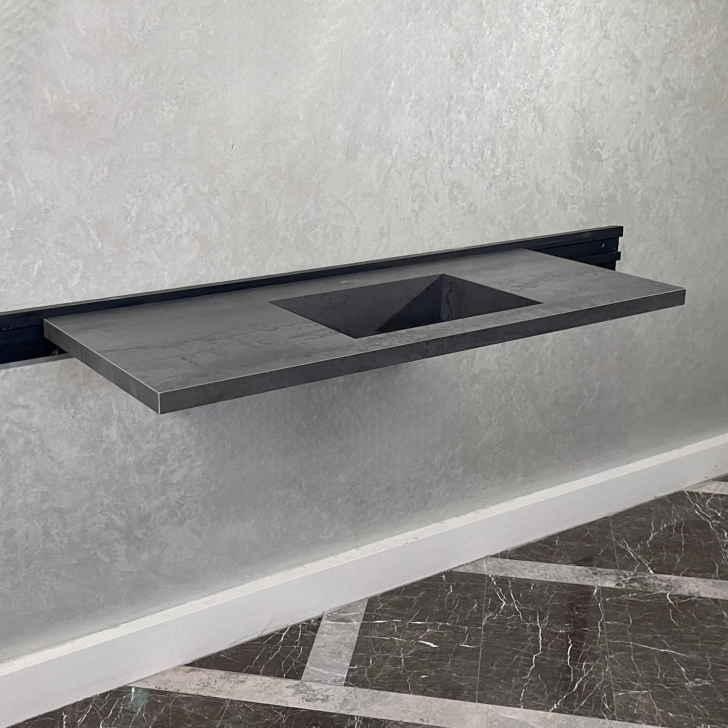 HANDCRAFTED METAL DARK ENGINEERED PORCELAIN SINK (ES-047)