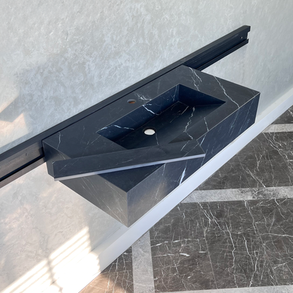 HANDCRAFTED NERO MARQUINIA HIGH ENGINEERED STONE SINK (ES-035)