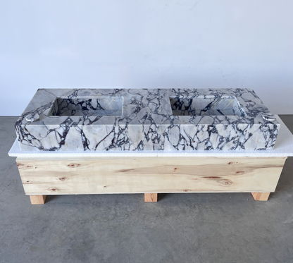 HANDCRAFTED CUSTOM CALACATTA VIOLA MARBLE SINK (NS-160)