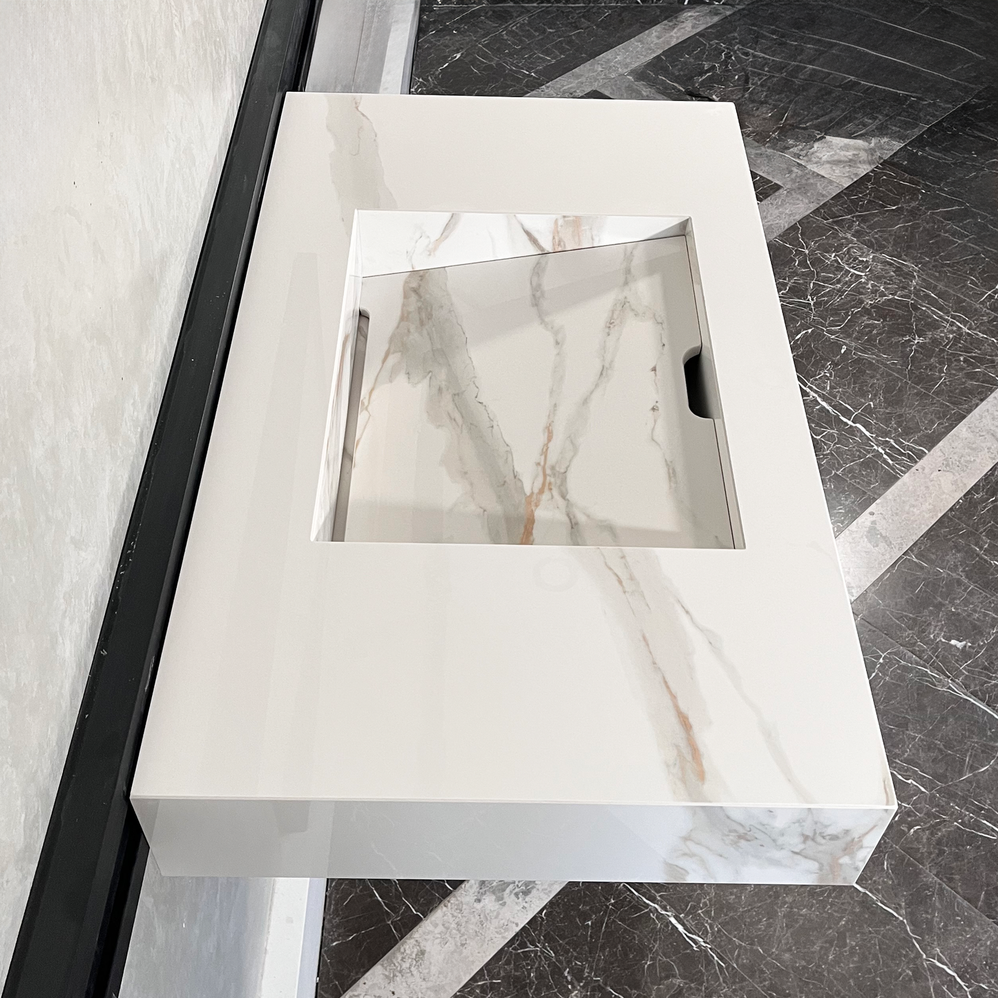 HANDCRAFTED CALACATTA ORO HIGH ENGINEERED PORCELAIN SINK (ES-046)