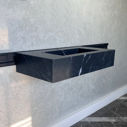 HANDCRAFTED NERO MARQUINIA HIGH ENGINEERED STONE SINK (ES-035)