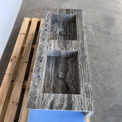 HANDCRAFTED CUSTOM TRAVERTINE SINK (TR-123)