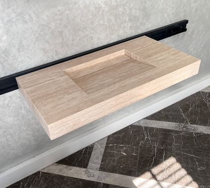 HANDCRAFTED CUSTOM TRAVERTINE SINK (TR-061)