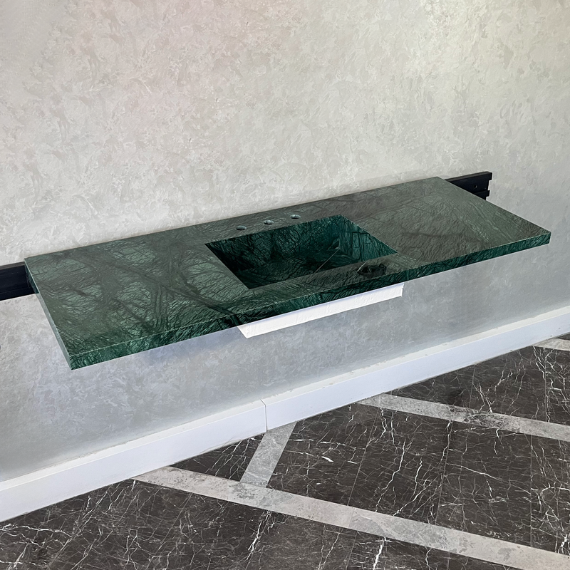 Verde Guatemala Emerald Marble Handcrafted Custom Bathroom Sink