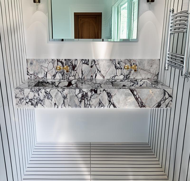 Handcrafted Calacatta Viola Marble Vanity Top - Custom Luxury Bathroom Centerpiece