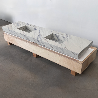 HANDCRAFTED DEKTON ONIRIKA TRANCE ENGINEERED PORCELAIN DOUBLE SINK (ES-094)