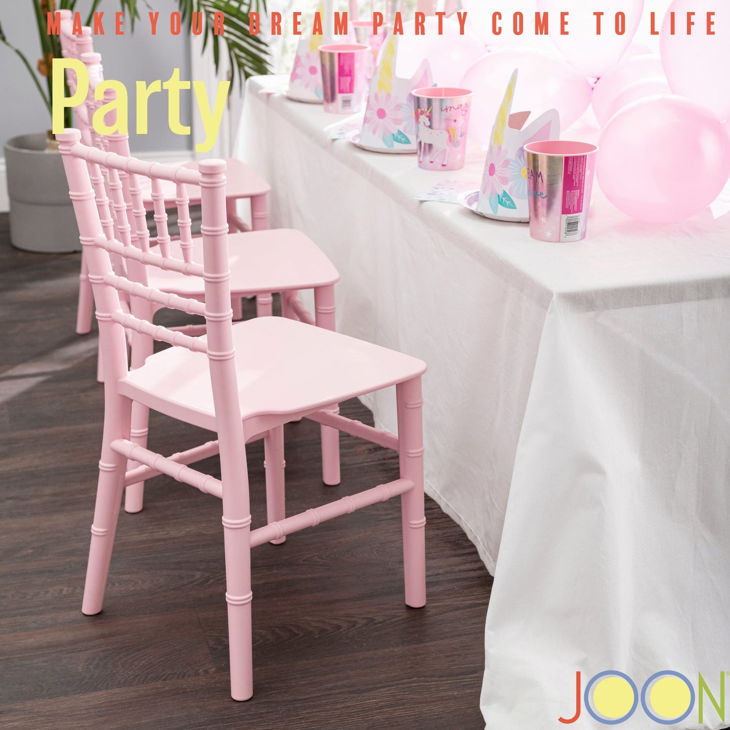 JOON 2 Pack Kids Tiffany Chiavari Chairs, 25x13x14.5 Inches