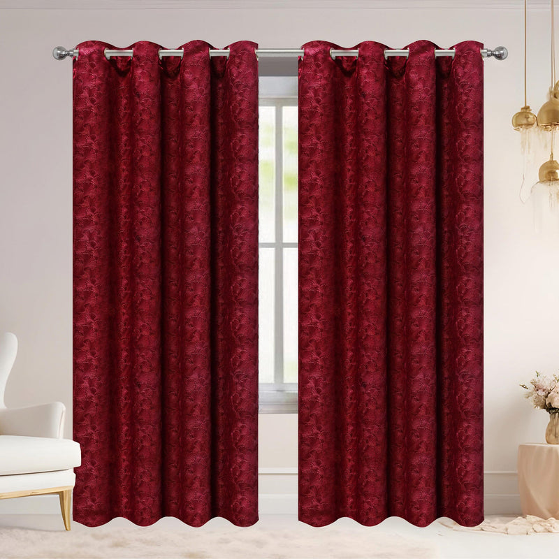 Adelia Ginkgo Biloba Leaf Room Darkening Grommet Window Curtain Panel, 54x84 Inches