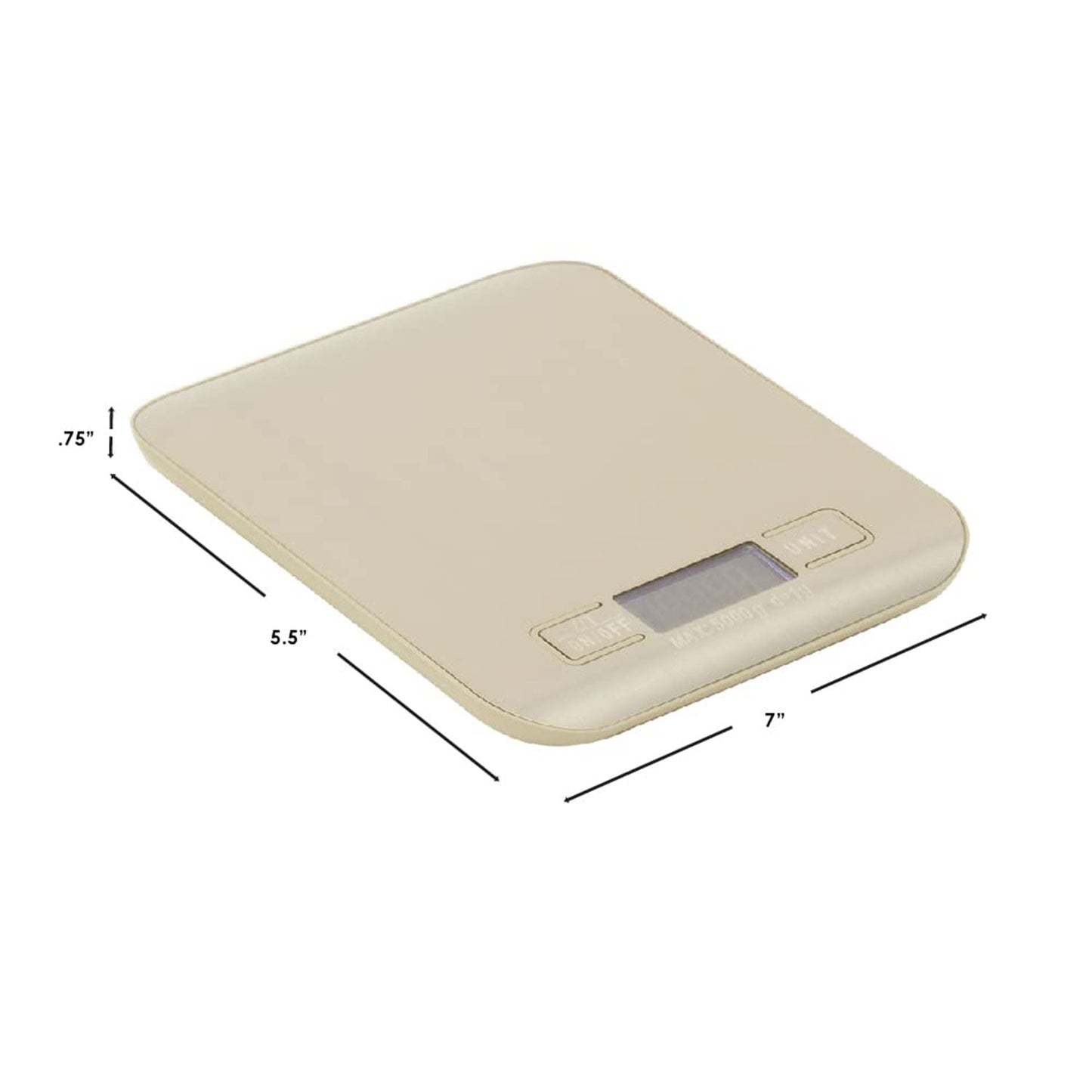 Home Basics Stainless Steel Digital Kitchen Scale, 5.5x7x.75 Inches