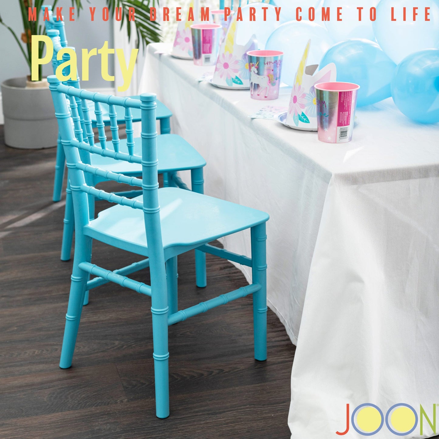 JOON 2 Pack Kids Tiffany Chiavari Chairs, 25x13x14.5 Inches