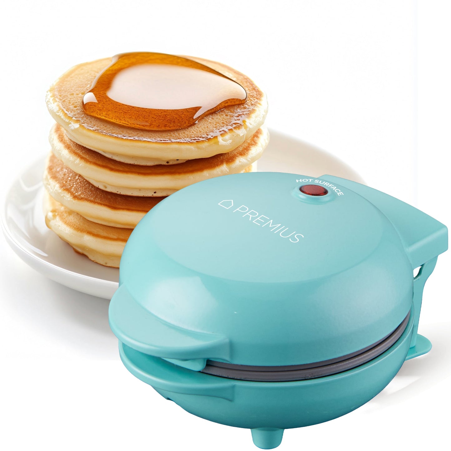 PREMIUS Ceramic Non-Stick Mini Snack Flat Griddle Maker, 4 Inch Mold