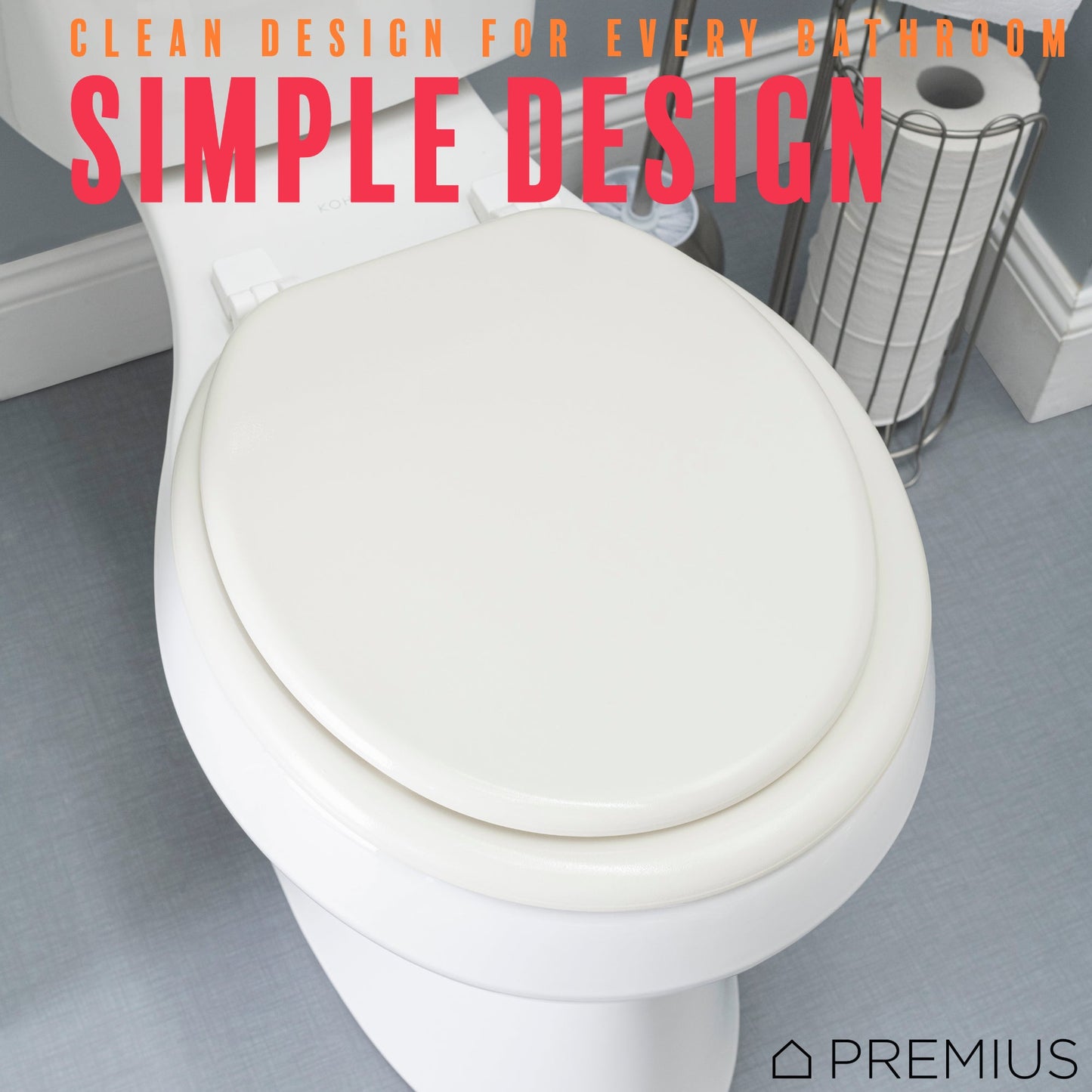 PREMIUS Wood Toilet Seat, Standard Round, 17 Inches