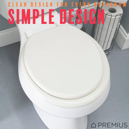 PREMIUS Wood Toilet Seat, Standard Round, 17 Inches