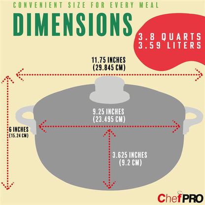 Chef Pro Commercial Grade Aluminum Caldero Stock Pot, Silver, 3.8 Quarts