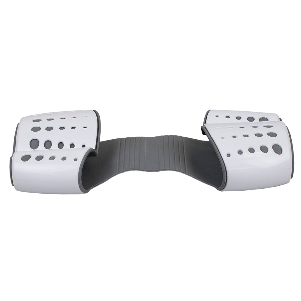 Home Basics Draining Dual Sink Saddle, White-Grey