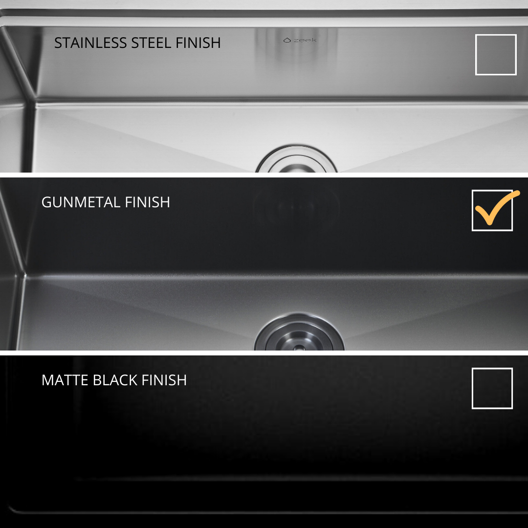 32" Workstation Single Bowl Gunmetal Matte Black Undermount / Drop-In Kitchen Sink With Accessories PVD Nano Tech Coating ENZO ZW-B329