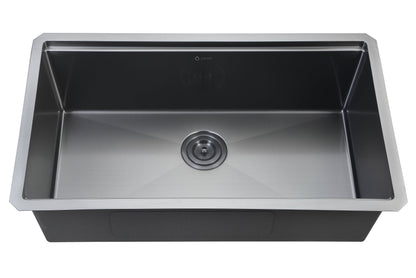 32" Workstation Single Bowl Gunmetal Matte Black Undermount / Drop-In Kitchen Sink With Accessories PVD Nano Tech Coating ENZO ZW-B329