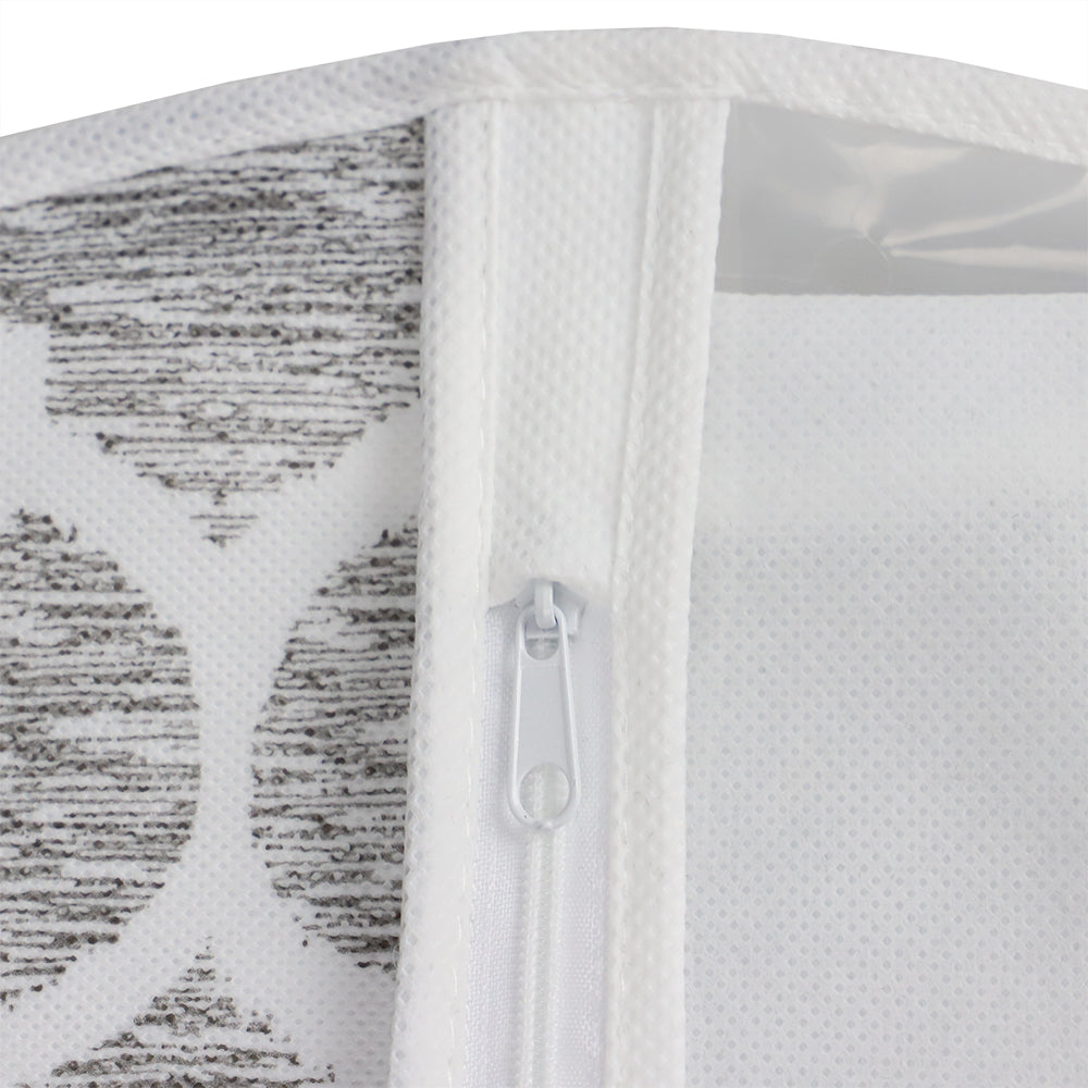 Home Basics Arabesque Non-Woven Suit Bag with Clear Window, White
