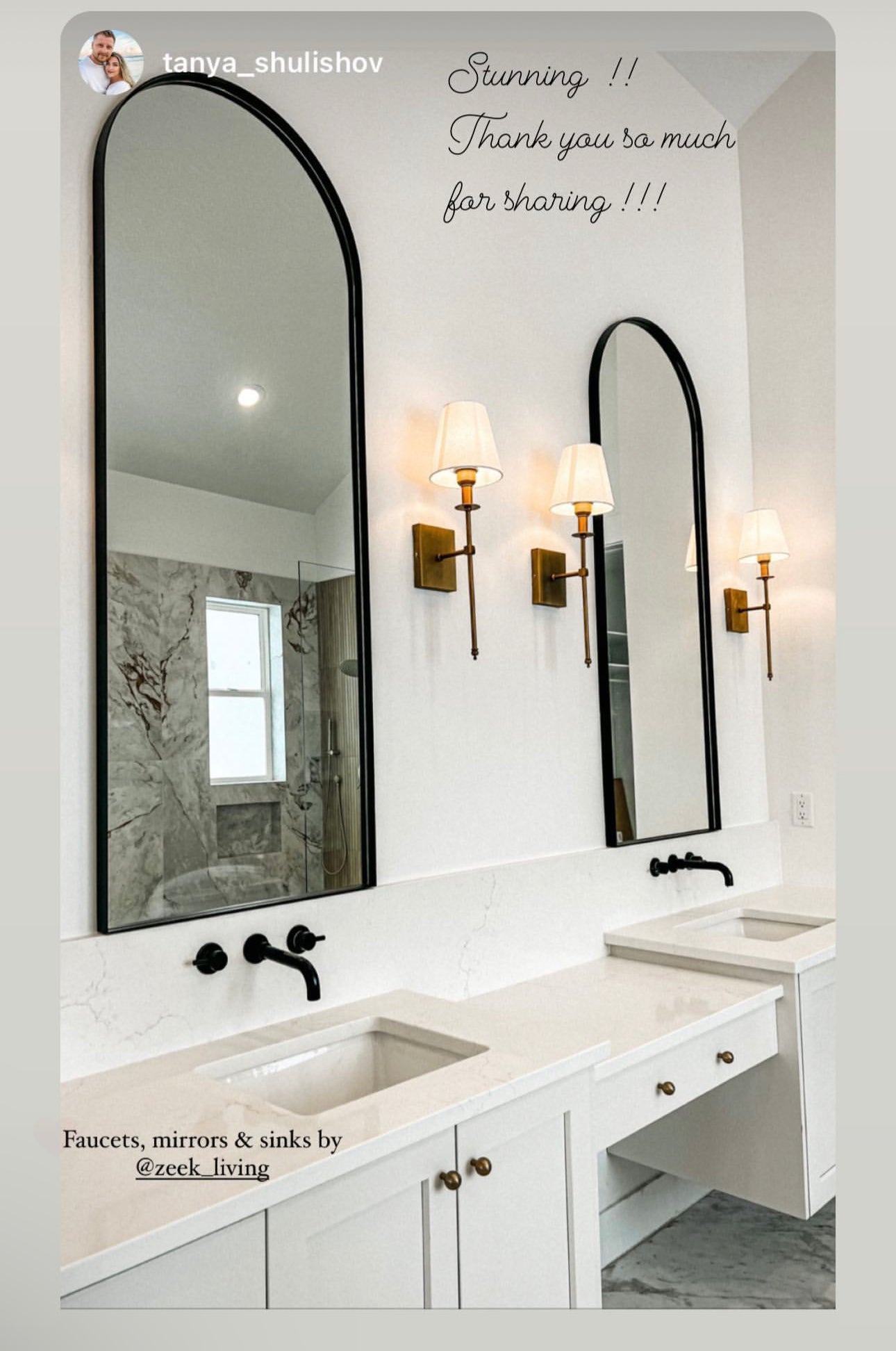 64"x24" Black Metal Arched Wall Mirror, Thin Edge Full Length, Deep Set Mirror MB6424