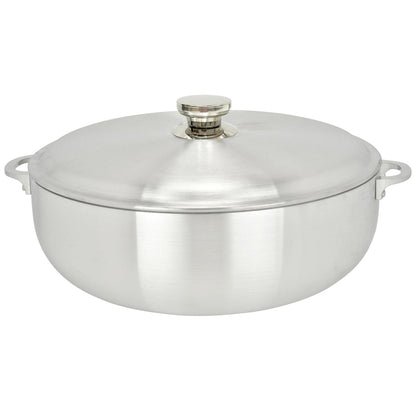 Chef Pro Commercial Grade Aluminum Caldero Stock Pot, Silver, 13.3 Quarts