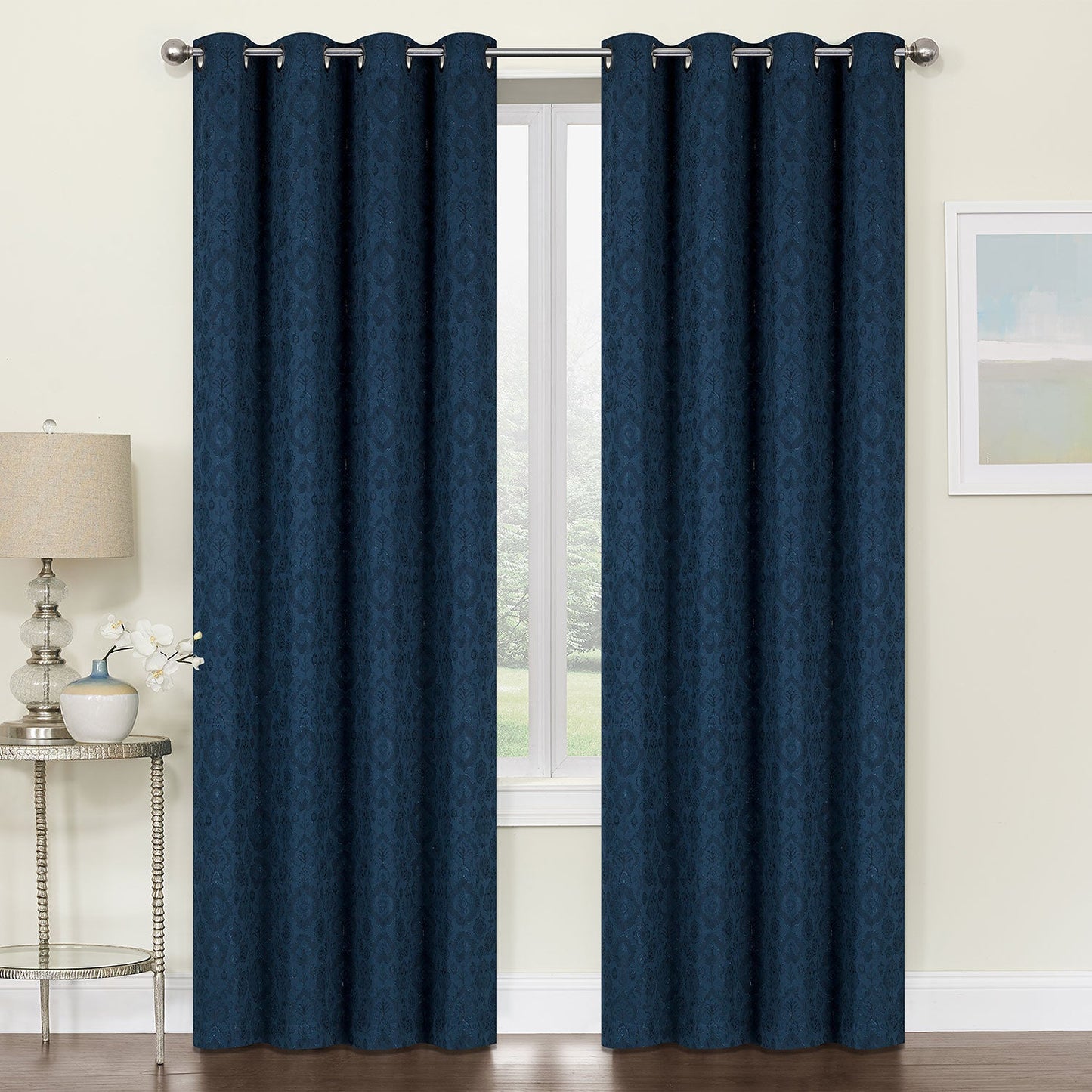 Astoria Jacquard Grommet Window Panel, 54x84 Inches