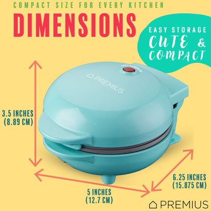 PREMIUS Ceramic Non-Stick Mini Snack Flat Griddle Maker, 4 Inch Mold