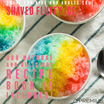 PREMIUS Rechargeable Cordless Hawaiian Shaved Ice Maker, Snow Cone Machine, White