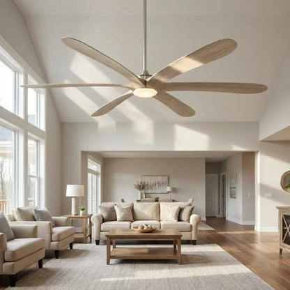 72" Jaydn Farmhouse Satin Nickel DC Motor Downrod Mount Reversible Ceiling Fan with Lighting and Remote Control