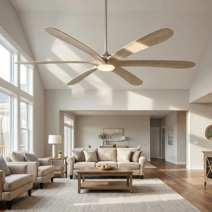 72" Jaydn Farmhouse Satin Nickel DC Motor Downrod Mount Reversible Ceiling Fan with Lighting and Remote Control