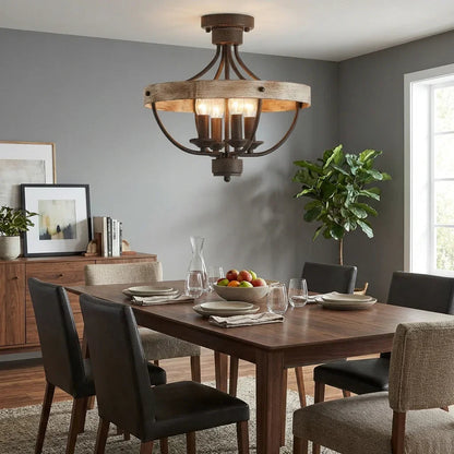 4-Light Industrial Ceiling Light