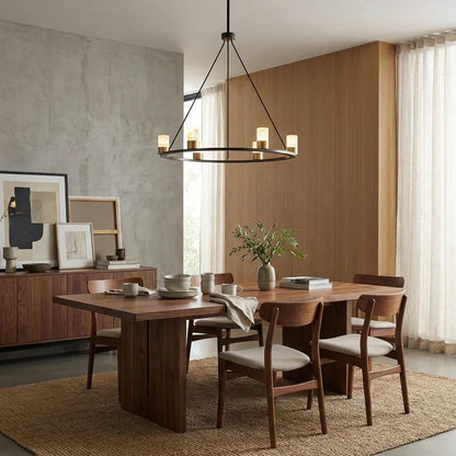 Perimost 31 Inch Alma 6-Light Black Modern Luxury Chandelier