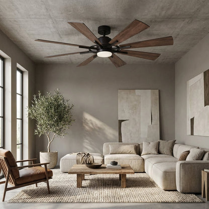 60" Oretha Windmill 8 Blade Led Indoor Oil Rubbed Bronze Ceiling Fan With Remote And Light Kit Included