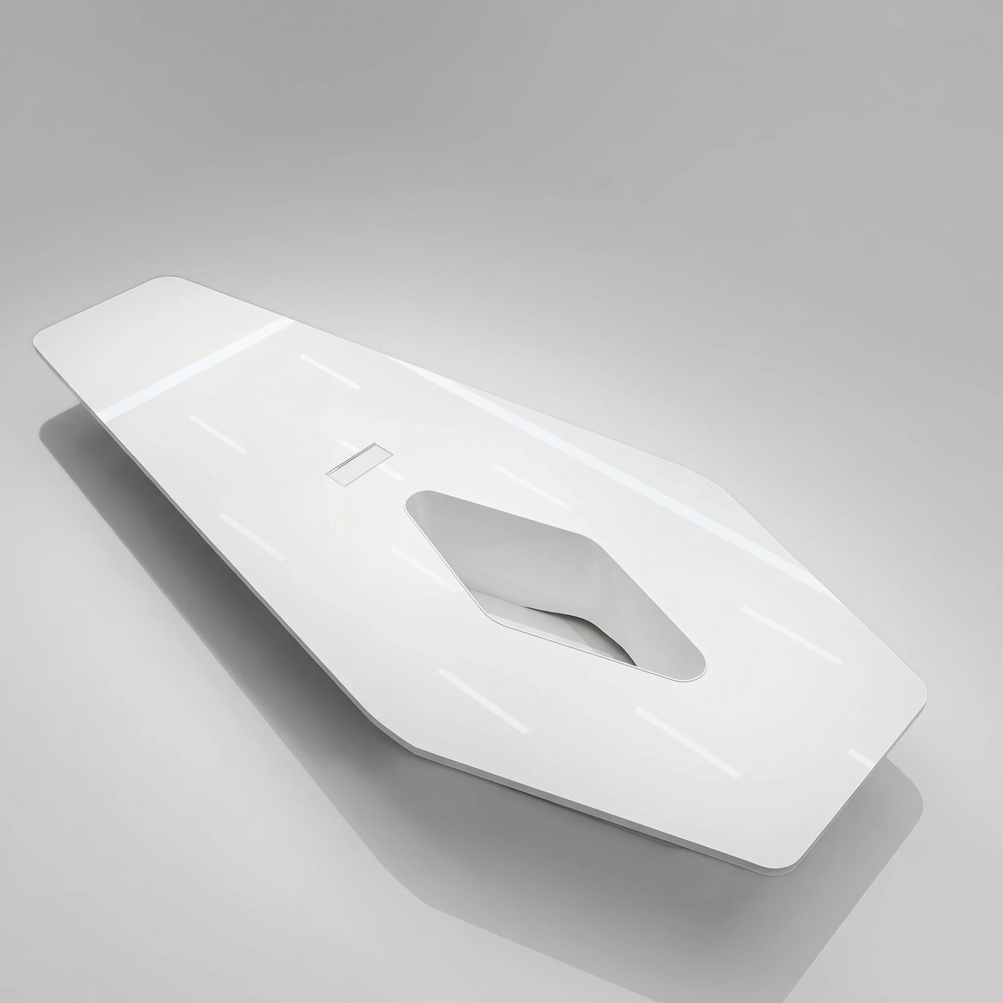 Vertix · White Conference Room Table, Tapered Hexagon