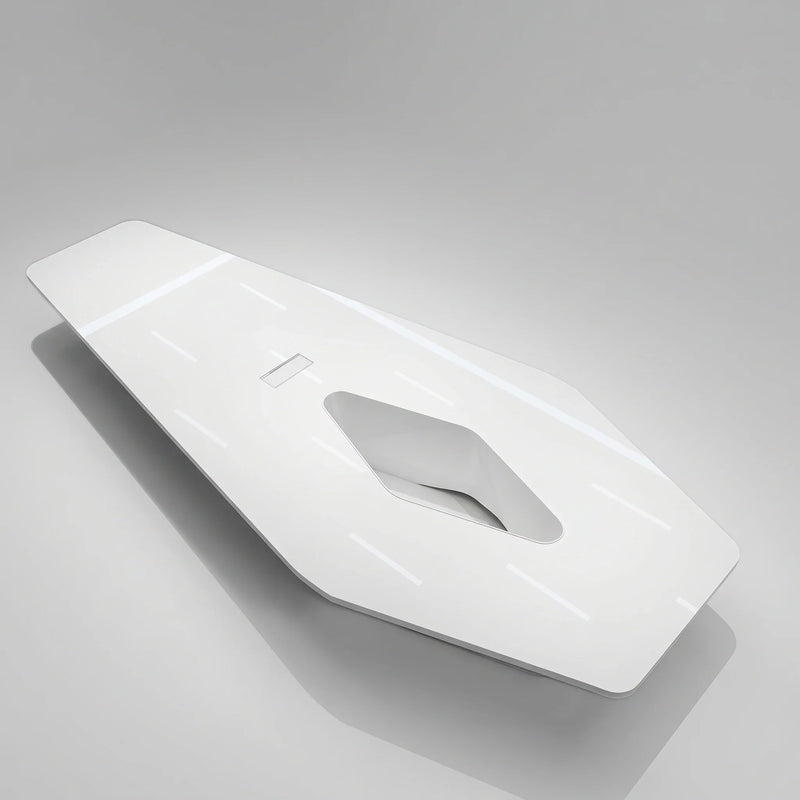 Vertix · White Conference Room Table, Tapered Hexagon