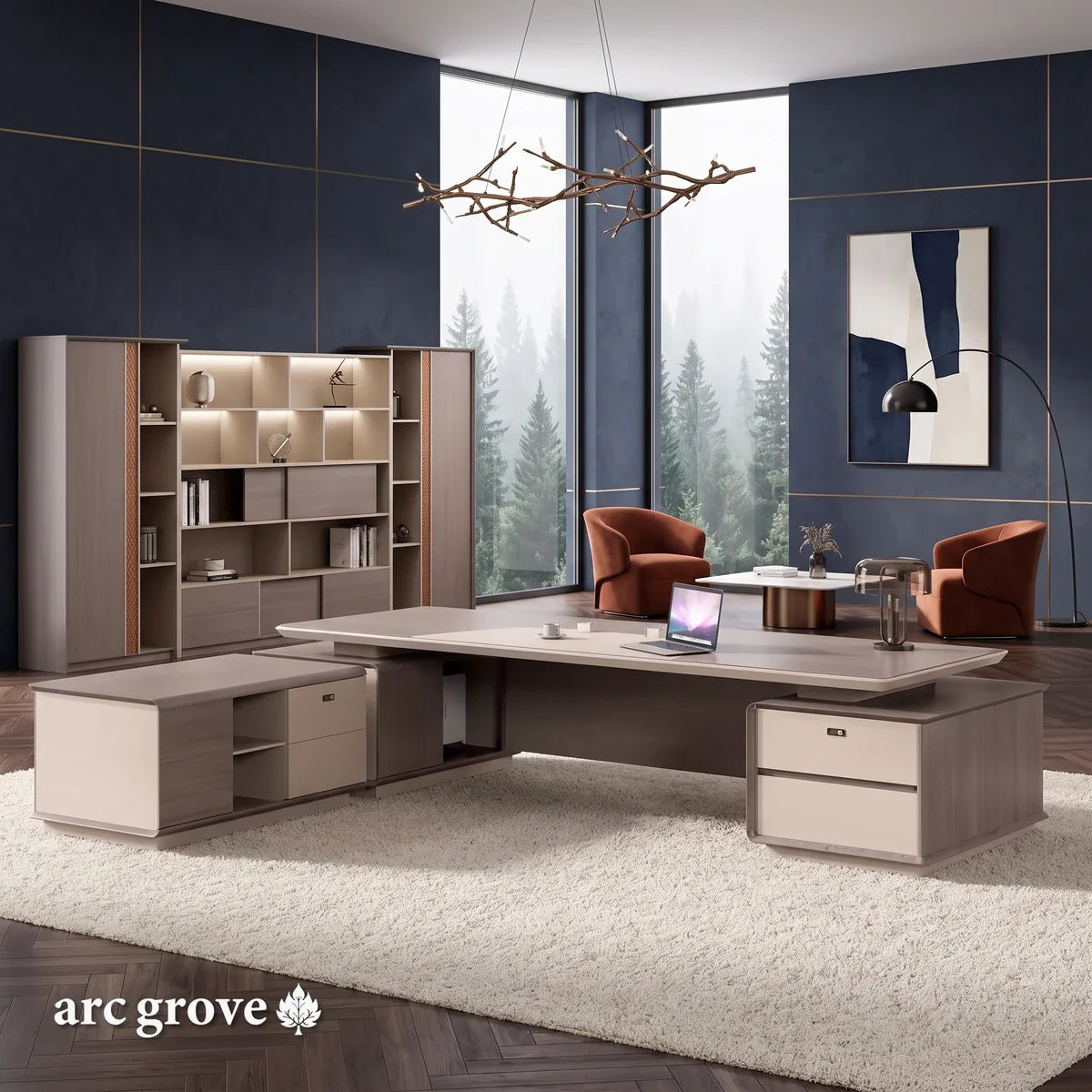 York · Grand Executive Desk w/ Mobile Storage