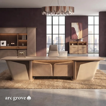 Cognac · Executive Desk w/ Mobile Storage