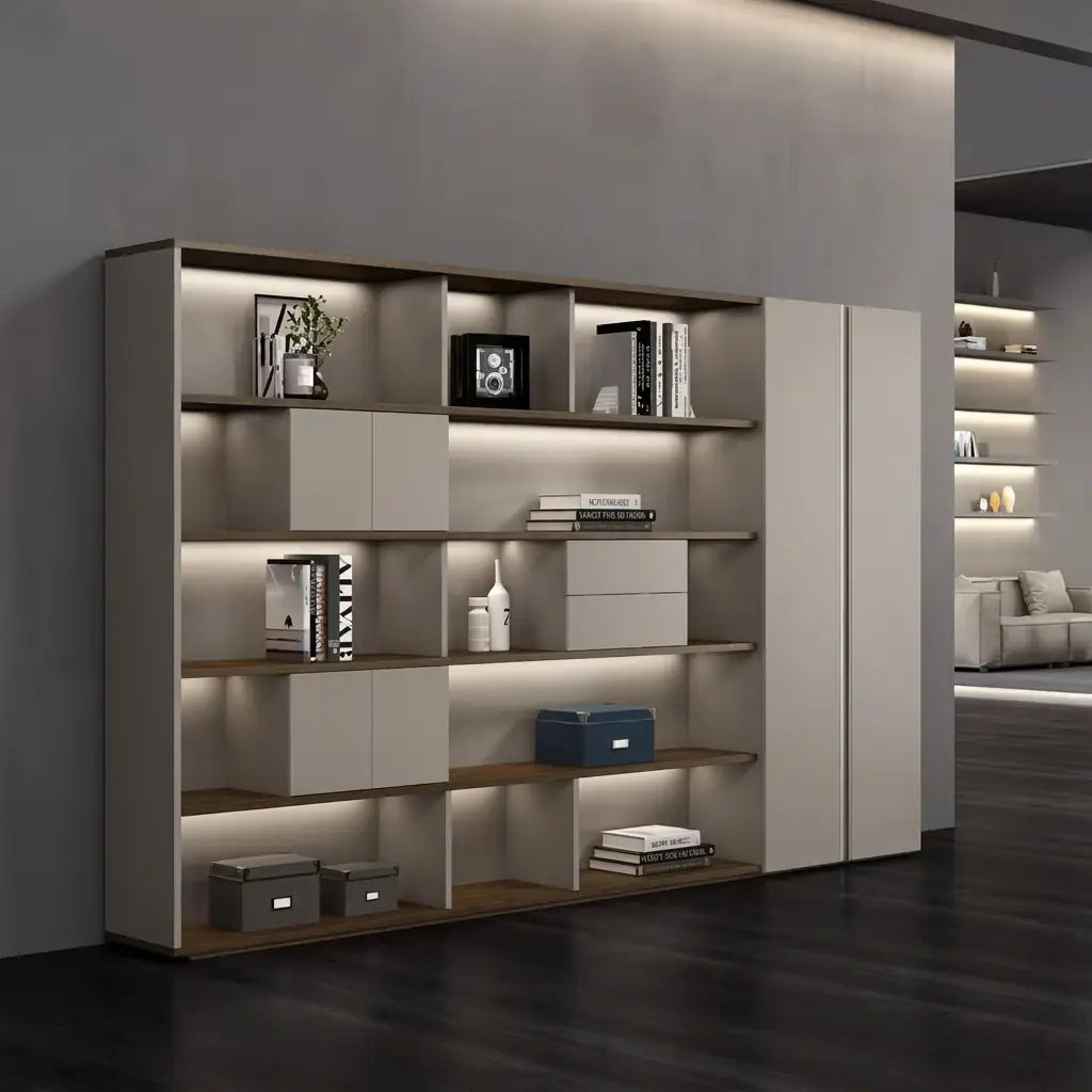 Fenwick · Office Shelves w/ Lighting & Storage