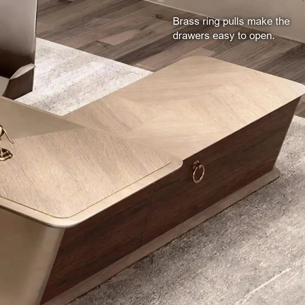 Cognac · Executive Desk w/ Mobile Storage