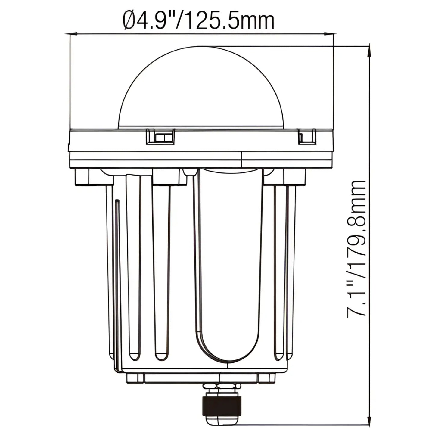 In-Ground Pathway Light with Brass-PVC Housing and Domed Half Lid for MR16 Bulbs