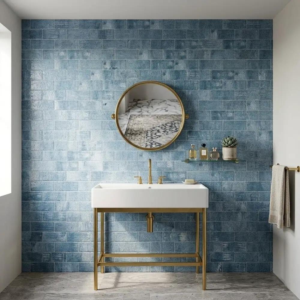 Patchwork Textured Subway Marble Tiles 4x12