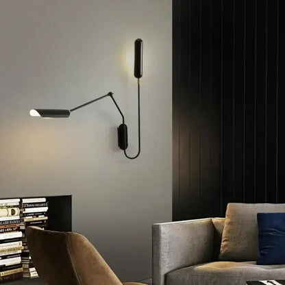 Industrial adjustable led wall lamp bedroom minimalist reading light