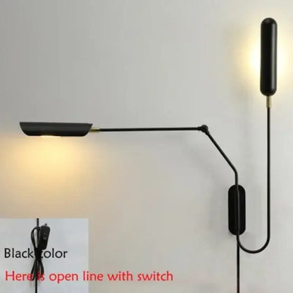 Industrial adjustable led wall lamp bedroom minimalist reading light